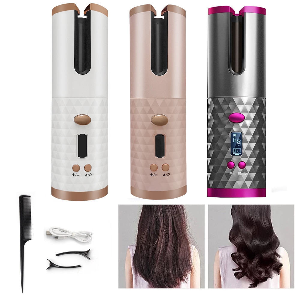 Automatic Hair Curler Auto Ceramic Curly Rotating Curling Wave Styling Tool Wireless Curling Iron Hair Waver Wand USB Cordless