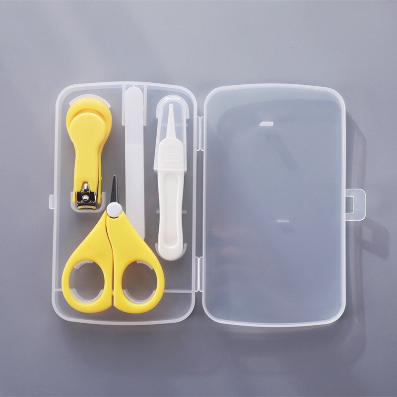 10 pièces/ensemble bébé coupe-ongles Kit de soins de santé Kit de soins de santé Portable -né bébé Kit de toilettage coupe-ongles ensemble de soins de sécurité: C Yellow 4PCS