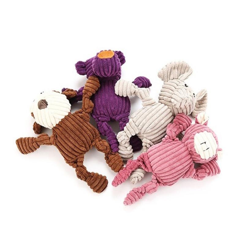 Pet Puppy Chew Squeaky Plush Sound Animal Toy Dog Molar Bite Resistant Cleaning Teeth Dog Toys Squeaking