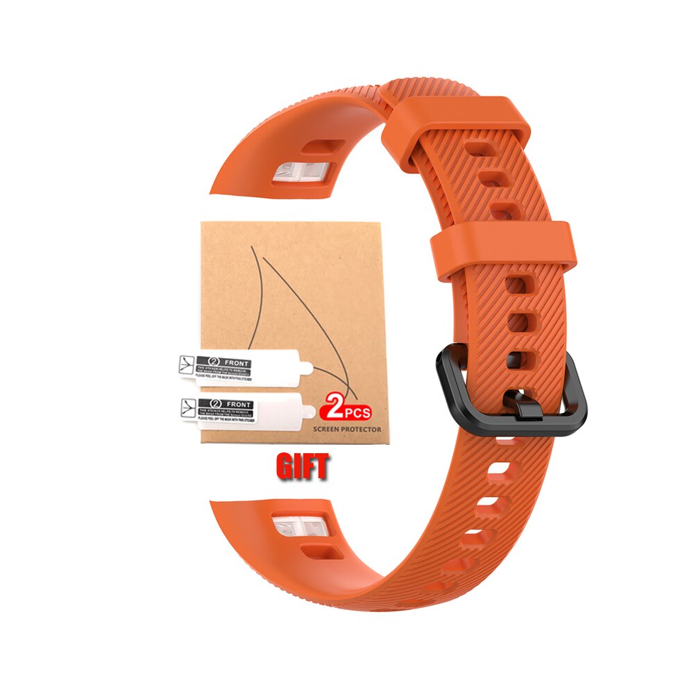 Zerobreak tira de pulso para honra banda 5 silicone substituição cinta para honra banda 4 pulseira para honra banda 5 pulseira: Orange