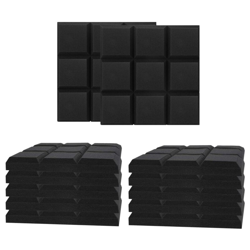 Lioggyet 24 Panneaux Mousse Acoustique Isolation Phonique 30x30cm Noir Et Blanc