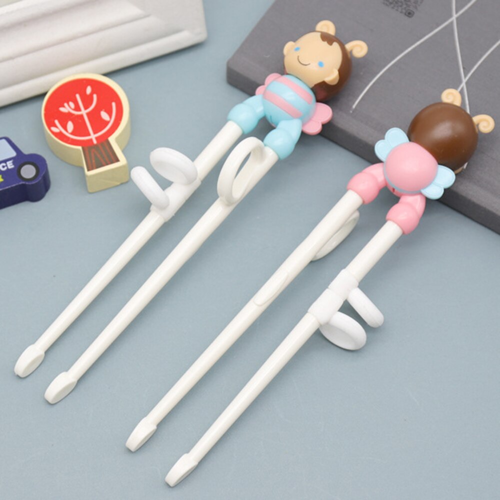 Creatieve Baby Training Eetstokjes Cartoon Aap Konijn Bee 3D Dier Hoofd Leren Eetstokje Kinderen Veiligheid Servies Bestek