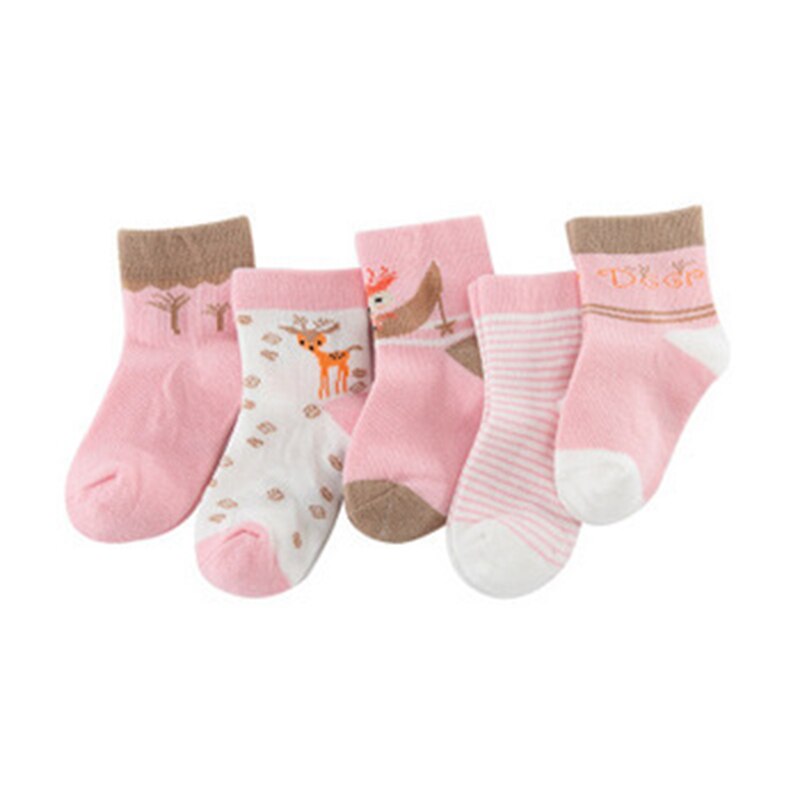 5 paires/lot chaussettes bébé automne hiver chaussettes en coton pour filles garçons dessin animé animaux chaussettes de sol: Style 5