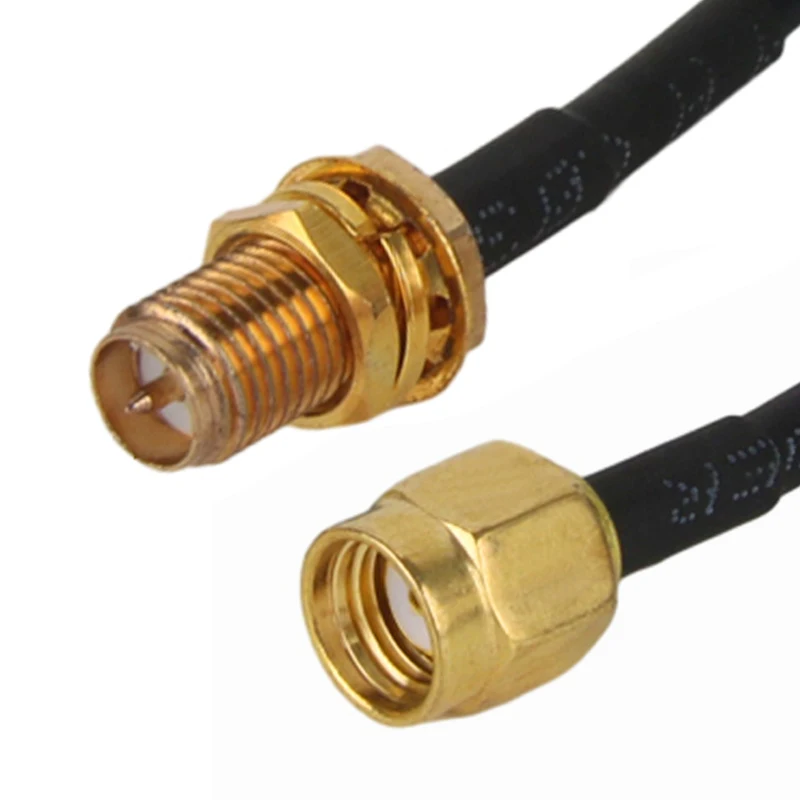 RP-SMA sma conector macho para fêmea cabo de extensão fio alimentador cobre para coaxial wifi placa rede rg174 roteador antena: Verde exército / 1 p