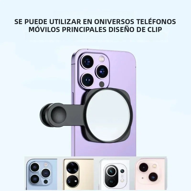 Kit de clips de réflexion pour miroir d'appareil photo pour Smartphone, Clip de miroir pour appareil photo de téléphone Portable avec sac de rangement, miroir arrière pour Selfie