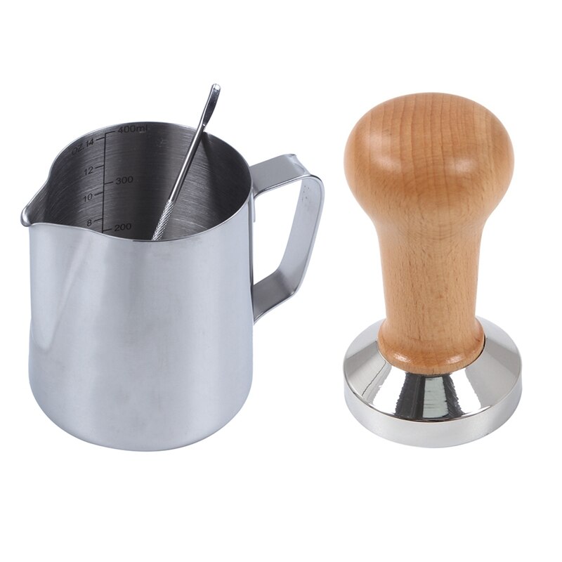 Milk Jug 350Ml Handheld Coffee Creamer Milk Frothing Pitcher Jug Cup Coffee Tamper 51mm: Default Title