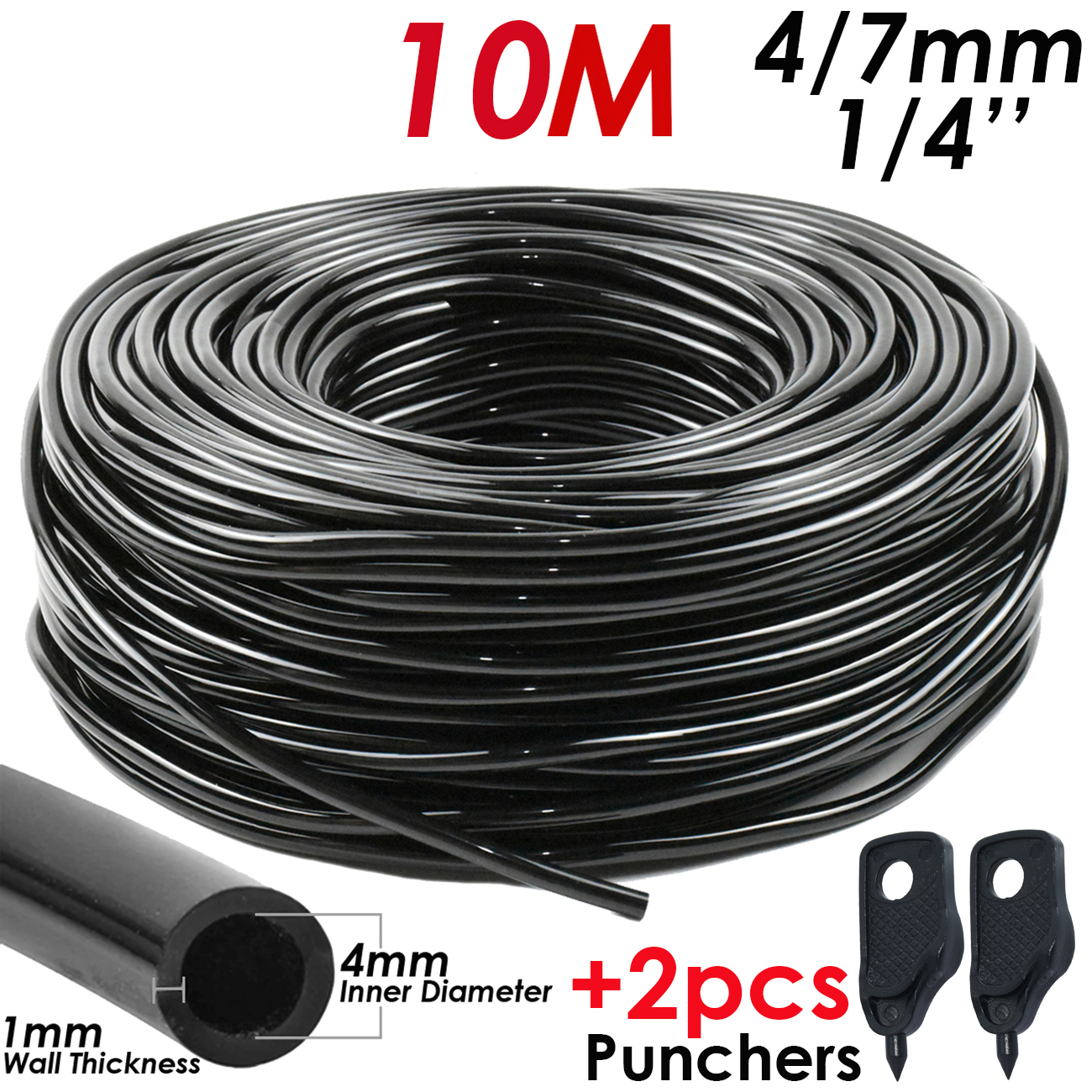 25M DIY Drip Irrigation System Automatic Watering Irrigation System Kit Garden Hose Micro Drip Watering Kits Adjustable Dripper: KSL01B-007-10M