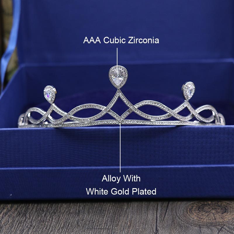 Hochzeitshaarschmuck der marke rot Bäume: funkelnde aaa-zirkonia-brautkronen und -Diademe (diademe, couronne, mariage)