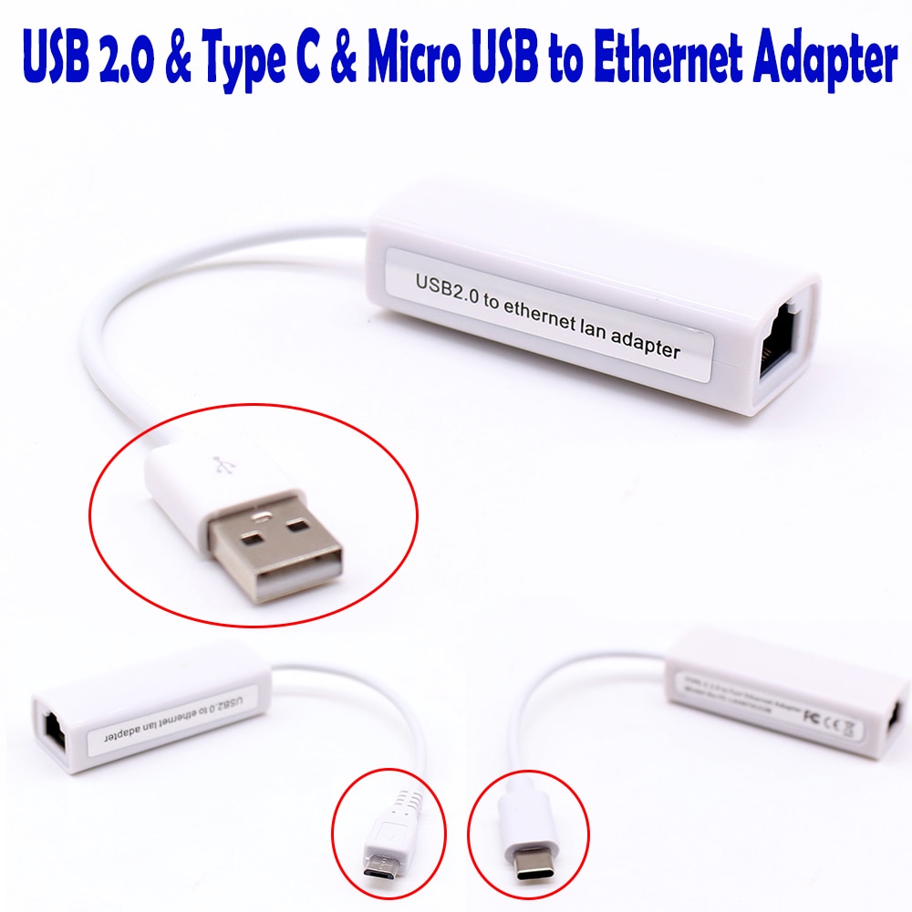 Externe Type C Bedrade Ethernet Netwerkkaart Adapter Usb Naar Ethernet RJ45 Lan Micro Usb Naar Lan Voor Win Xp/7/8/10 Macbook 8152