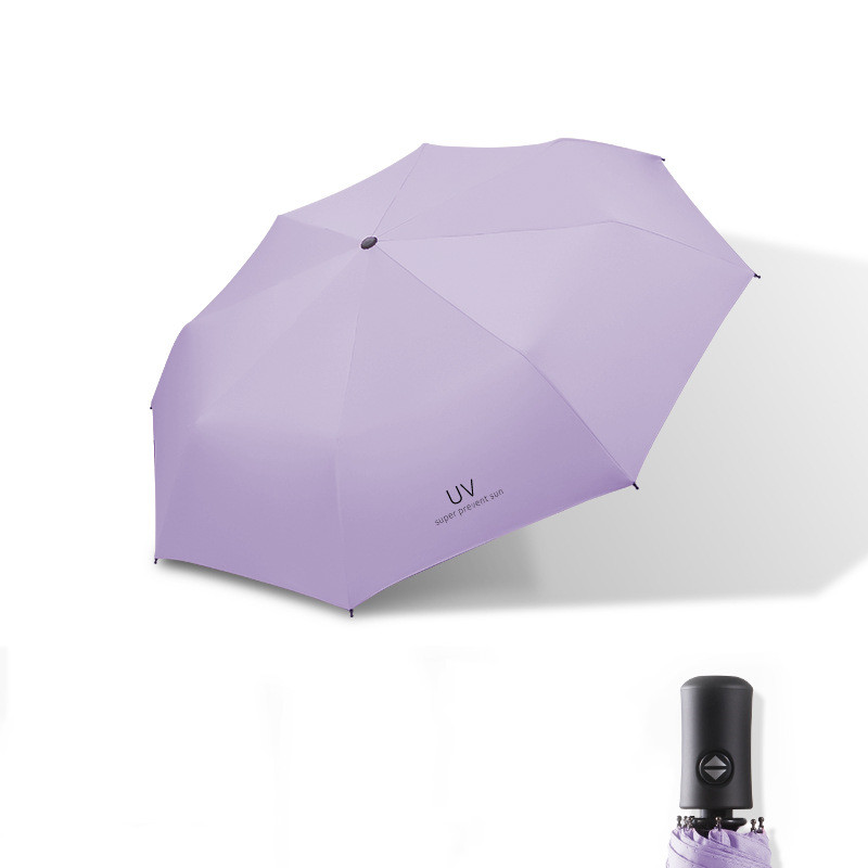 Xiaomi-paraguas automático para mujeres y hombres, sombrilla impermeable de color sólido, plegable, protección UV,: violet