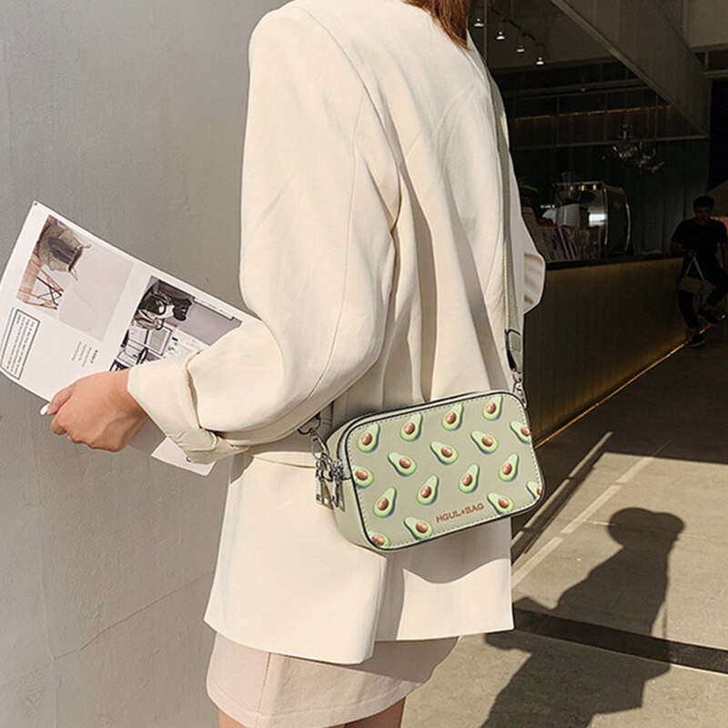 Adisputent kvinder håndtaske lille boks form skuldertaske jordbær vandmelon taske messenger bag crossbody taske
