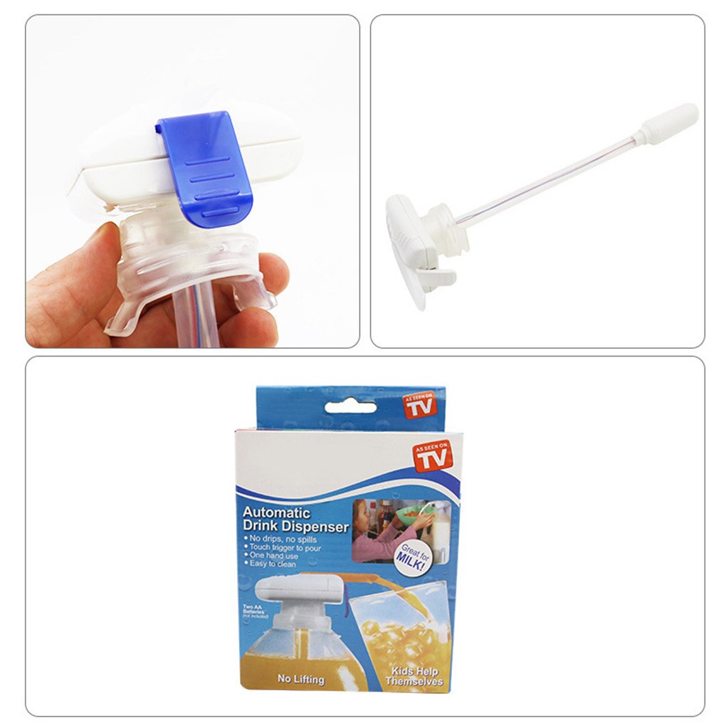 Beverage Pumping Device Electric Automatic Water Drink Beverage Dispenser Spill Proof Water Bottle Pump, Blue