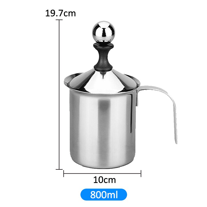 Handmatige Melkopschuimer Rvs Cappuccino Melk Creamer Schuim Mesh Koffie Foamer Creamer Keuken Applicance: 800ml