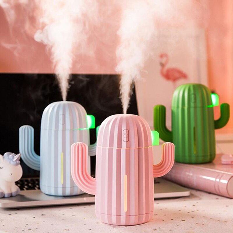 340ML USB kaktus nawilżacz powietrza dyfuzor robić aromaterapii mgła producent Fogger mini aromat Atomizer samochodowy dyfuzor olejku dla domu