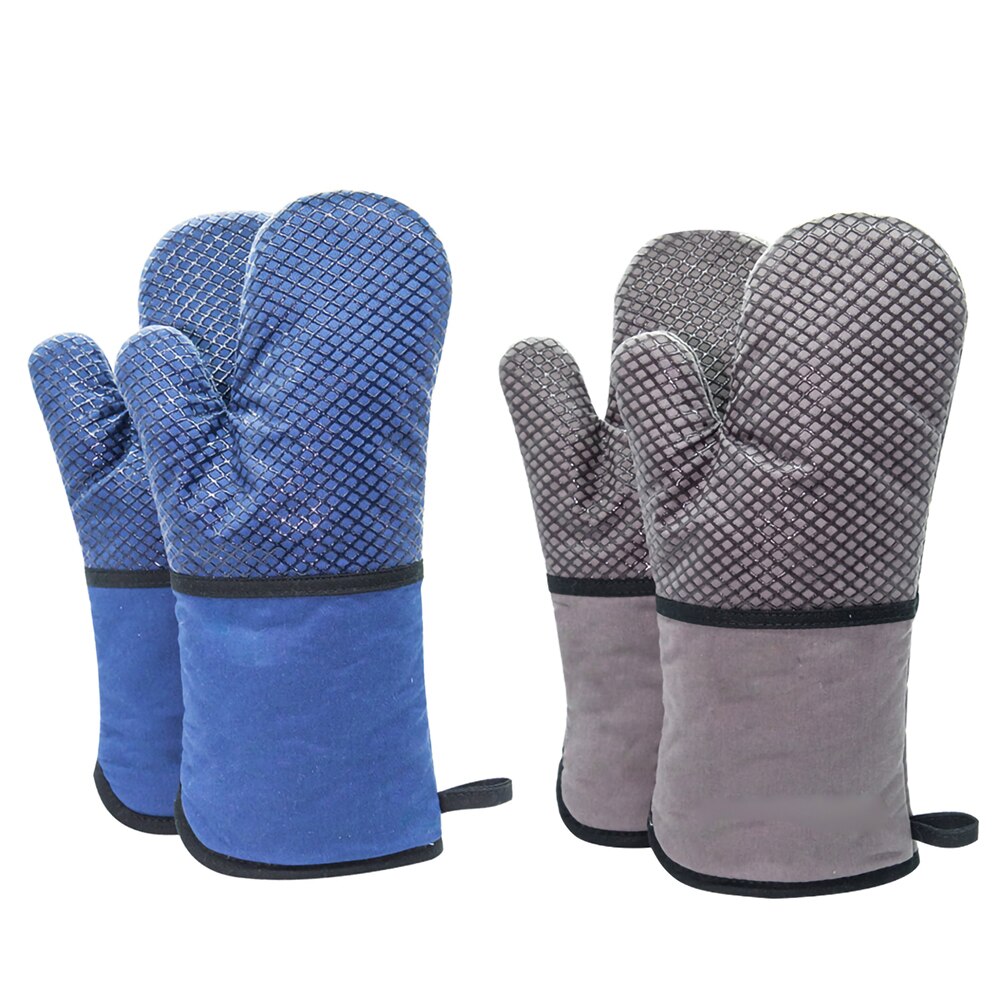 Oven Handschoenen Met Hittebestendige Siliconen Antislip-En Comfortabele Dikke Wattenschijfje Voor Keuken Fondue Rekken Barbecue camping
