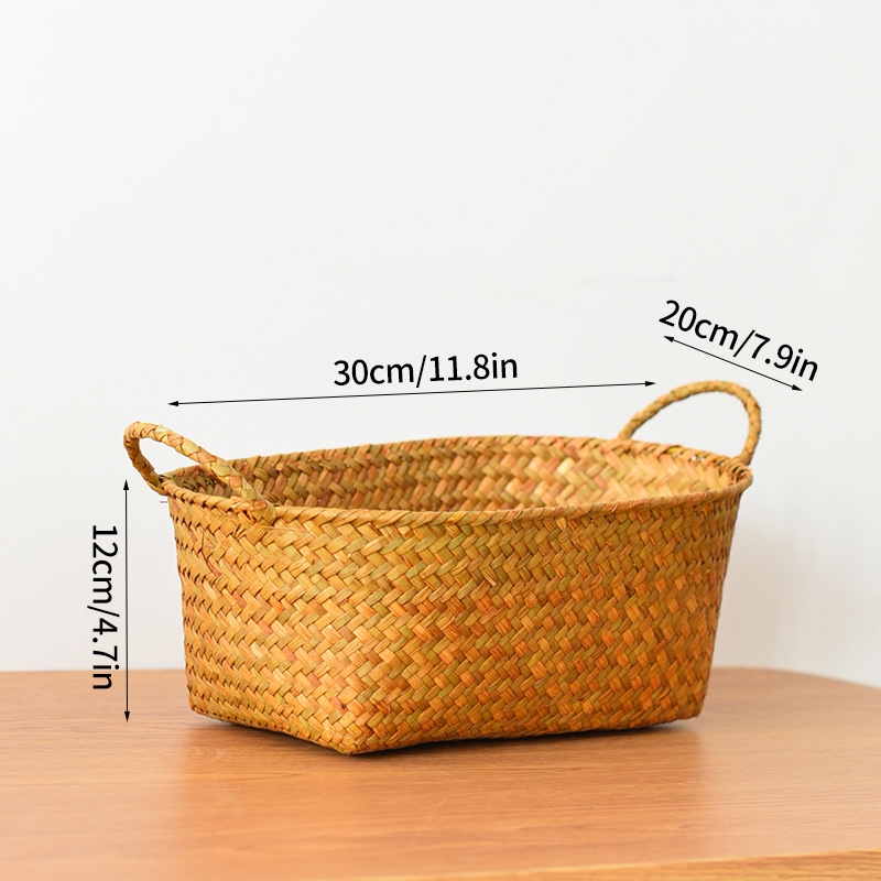 Cesta de armazenamento de vime cesta de piquenique tecido cesta de lavanderia organizador de artigos diversos cozinha organizador de frutas caixa de algas cesta decorativa