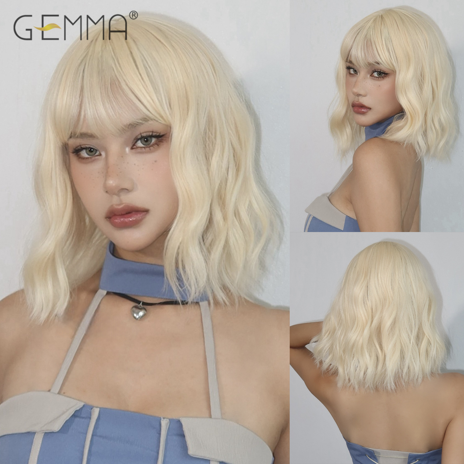 Ombro longo luz roxo peruca encaracolado sintético com franja para mulheres curto ondulado cosplay festa perucas de cabelo natural resistente ao calor: Verde