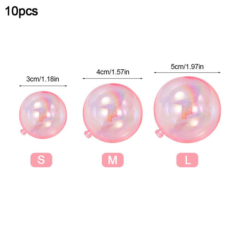 10pcs Transparent Bubble Ball Cake Topper Pearl Insert Cupcake DIY Decoration For Birthday Party Wedding Anniversary Baby Shower: L / Olive