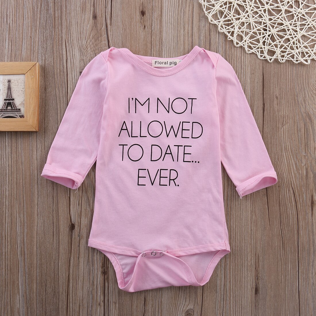 Girls Pink Embellished Leg Opening Babysuit main image 0