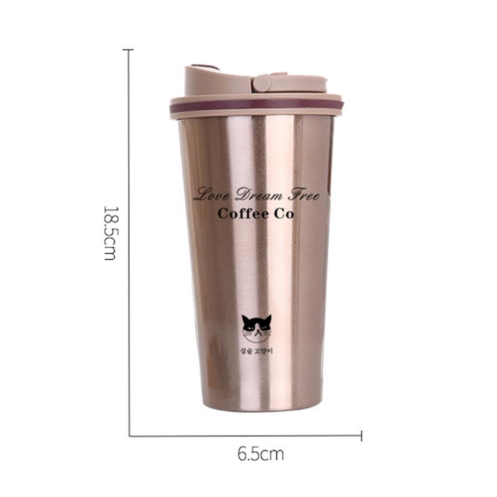 500Ml Rvs Thermosflessen Mok Koffie Beker Met Deksel Geïsoleerde Thermische Fietsen Water Koffie Mok Outdoor Water Flessen
