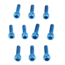 10 Uds. M6 x 20mm paso de aleación de acero hexagonal perno enchufe cabeza tapa tornillos azul