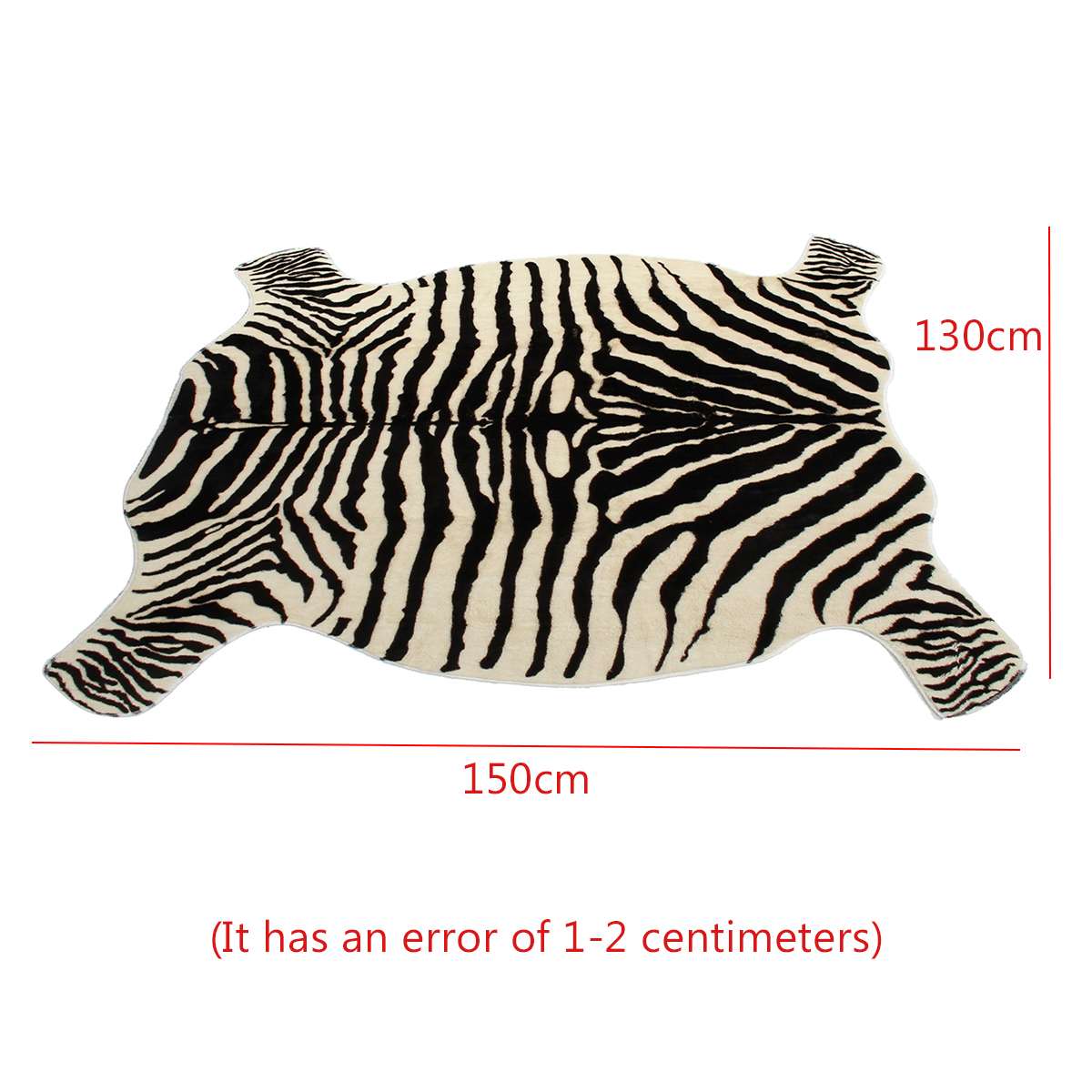 130 x 150cm tepper i mykt zebra -trykk, dyreprint teppe, antisklittmatte, teppeteppe for stue, fliser, stue, kontor