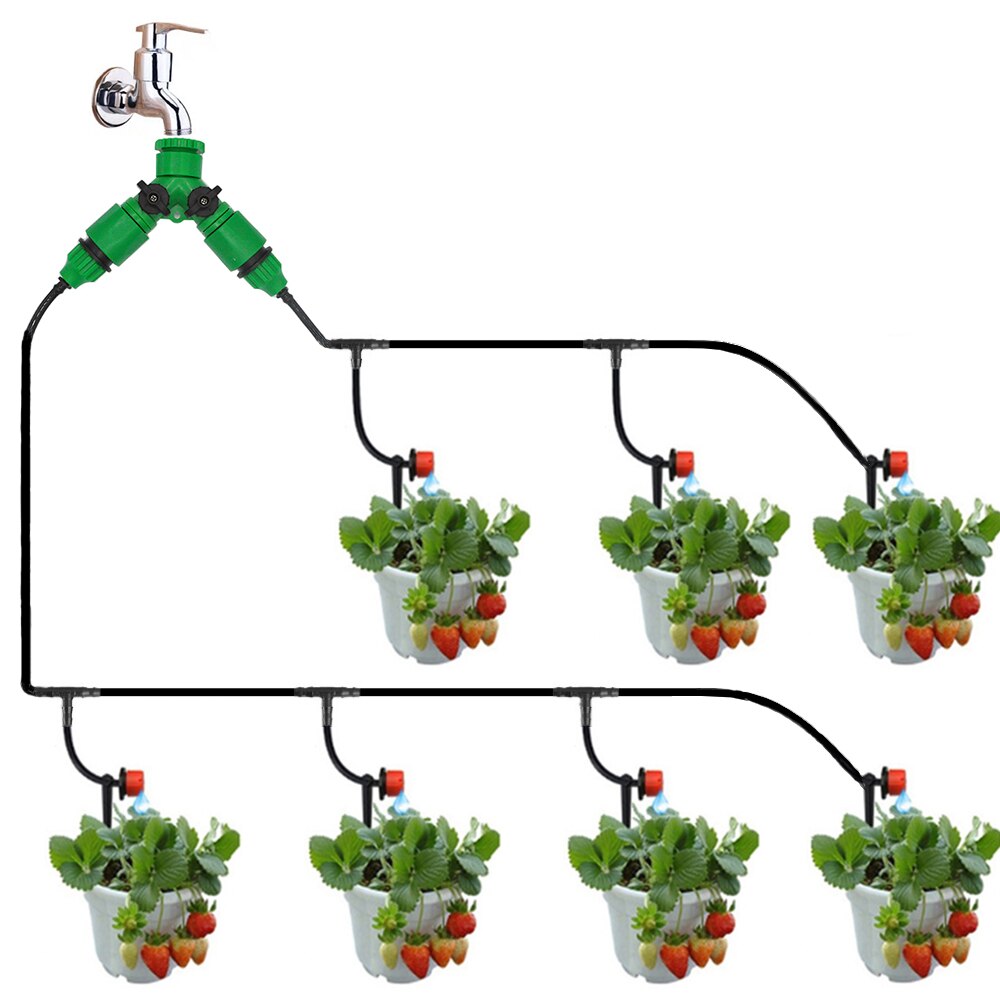 60m Self Auto Drip Irrigation Garden Watering System With 4/7 Sprinkler Hose And Irrigation Dripper,Plant Humidifier Misting Kit