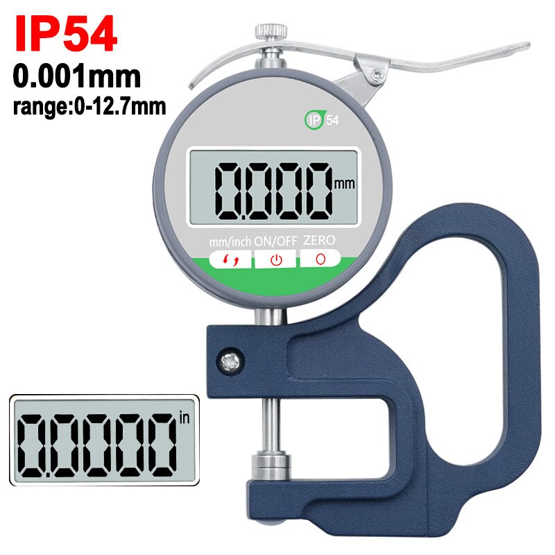 0.001mm Digital Thickness Gauge Meter Portable LCD Electronic Micrometer Micron Tester Micrometer Caliper Gauge Measuring Tools
