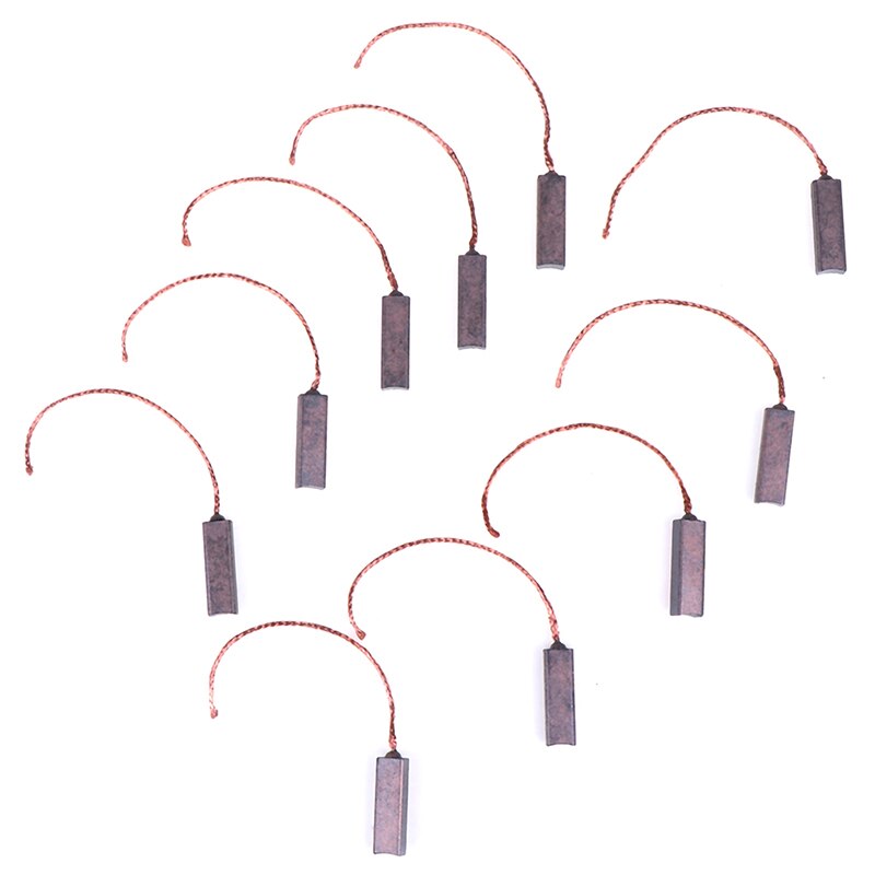 Praktische 10 Stuks Koolborstels Wire Leads Generator Generic Elektrische Motor Borstel Vervanging 4.5X6.5X20Mm