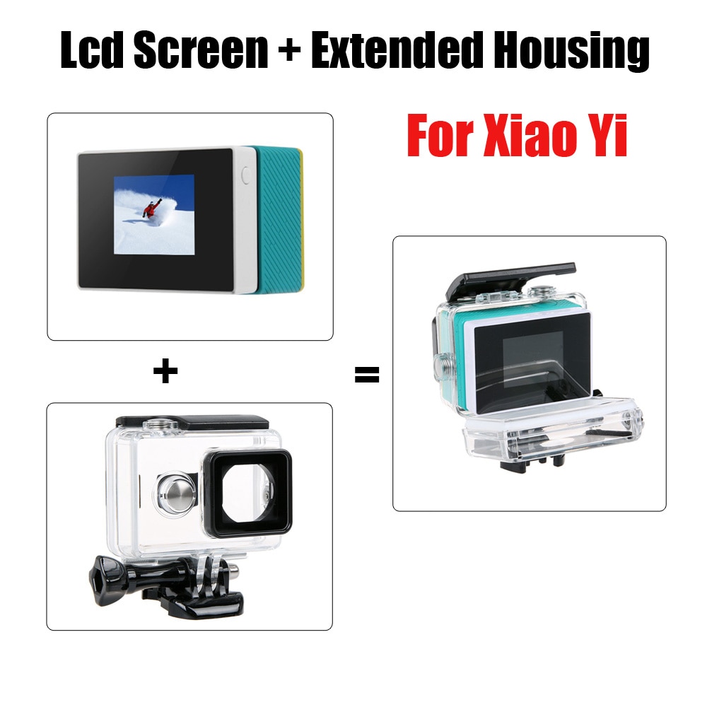 Voor Xiaoyi Lcd-scherm lcd-scherm monitor + Externe Waterdichte Behuizing Case voor Xiaomi yi Originele Sport Camera
