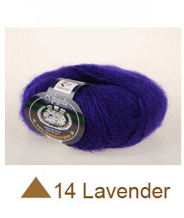 200 gram goedkope Mohair Wol Garen dunne kasjmier garen 8 ballen (25g/bal): 14 Lavender