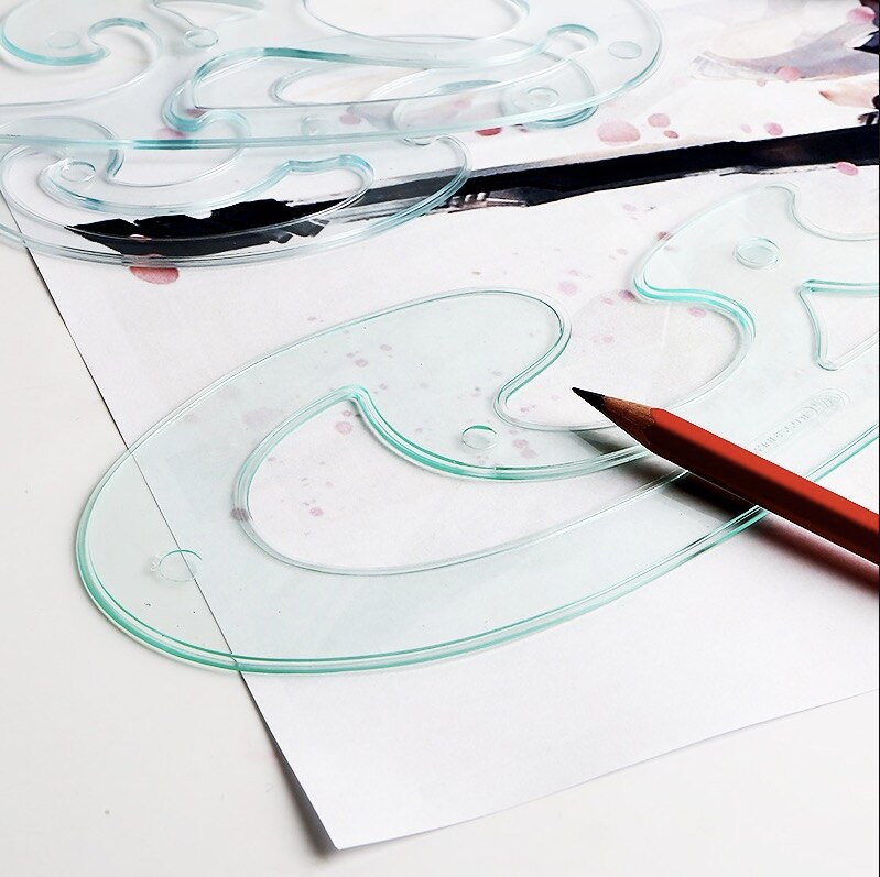 Cloud Ruler French Curve Rulers Cloud Shape Drawing Tool Curve Template for Art (3 Pieces/Set)