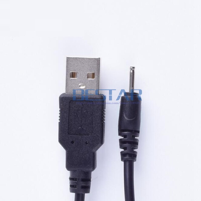 Enchufe de alimentación CC negro conector de barril de carga, Cable de alimentación de carga, adaptadores de 1m, 2A, USB A DC 2,0mm x 0,6mm 5 voltios CC 2,0x0,6mm