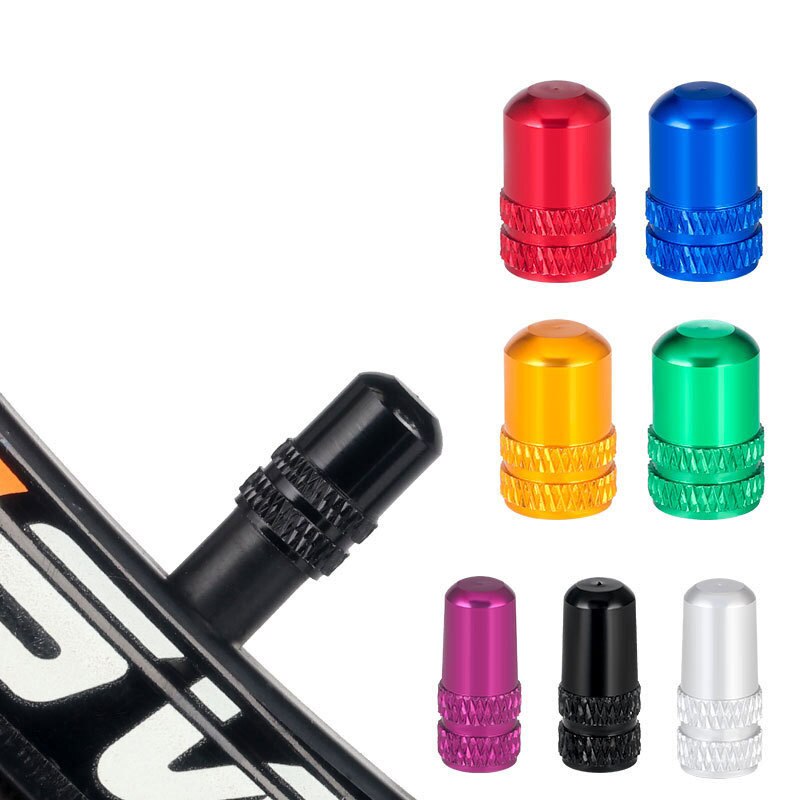 Fahrrad Reifen Ventil Kappe Aluminium Schrader/Presta Ventil Kappe Fahrrad Reifen Kappen Mit Vakuum Reifen Gesetz Mund Mutter Radfahren zubehör 2Pcs