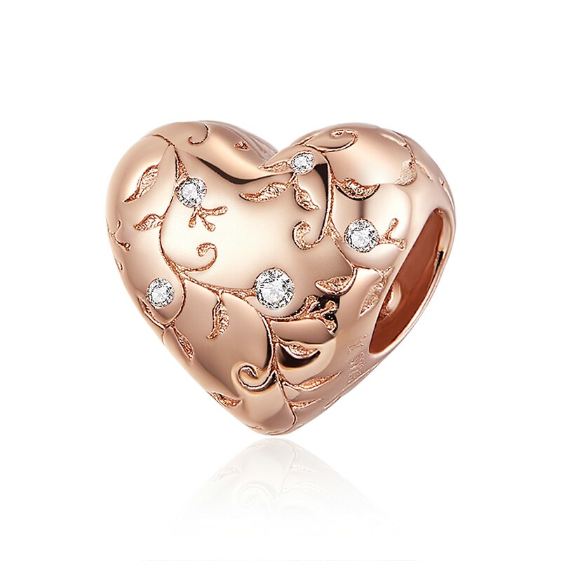 925 Sterling Zilveren Kralen Liefde Hart Vorm Charms Boom Bladeren fit voor Vrouwen Armbanden DIY Sieraden Accessoires ECC1323: ECC1323-C