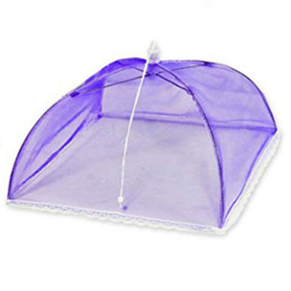 Cubiertas plegables de malla para comida, carpa antimoscas para cocina, mosquitera, paraguas, Picnic, protección para platos, accesorios de cocina, el más: Morado