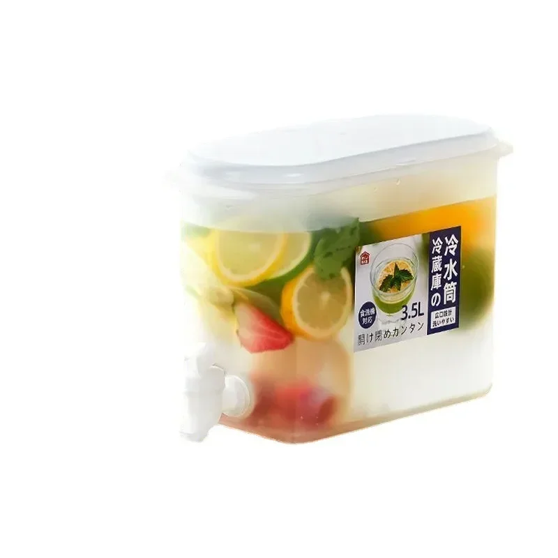 Jarra de agua fría de gran capacidad de 3,5 L, hervidor frío con grifo en refrigerador, dispensador de bebidas heladas, refrigerador y espiga