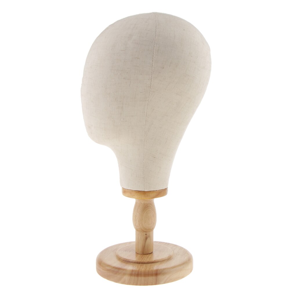 21 tommer kork lærred blok hoved mannequin manikin paryk fremstilling af hat display styling hoved med træ stativ beige