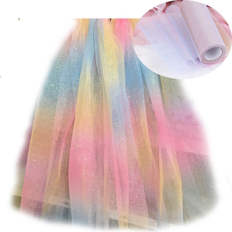 6 tommer glitter regnbue tulle rulle krystal paillet organza diy håndværk tutu nederdel til bryllupsfest indretning: Hvid