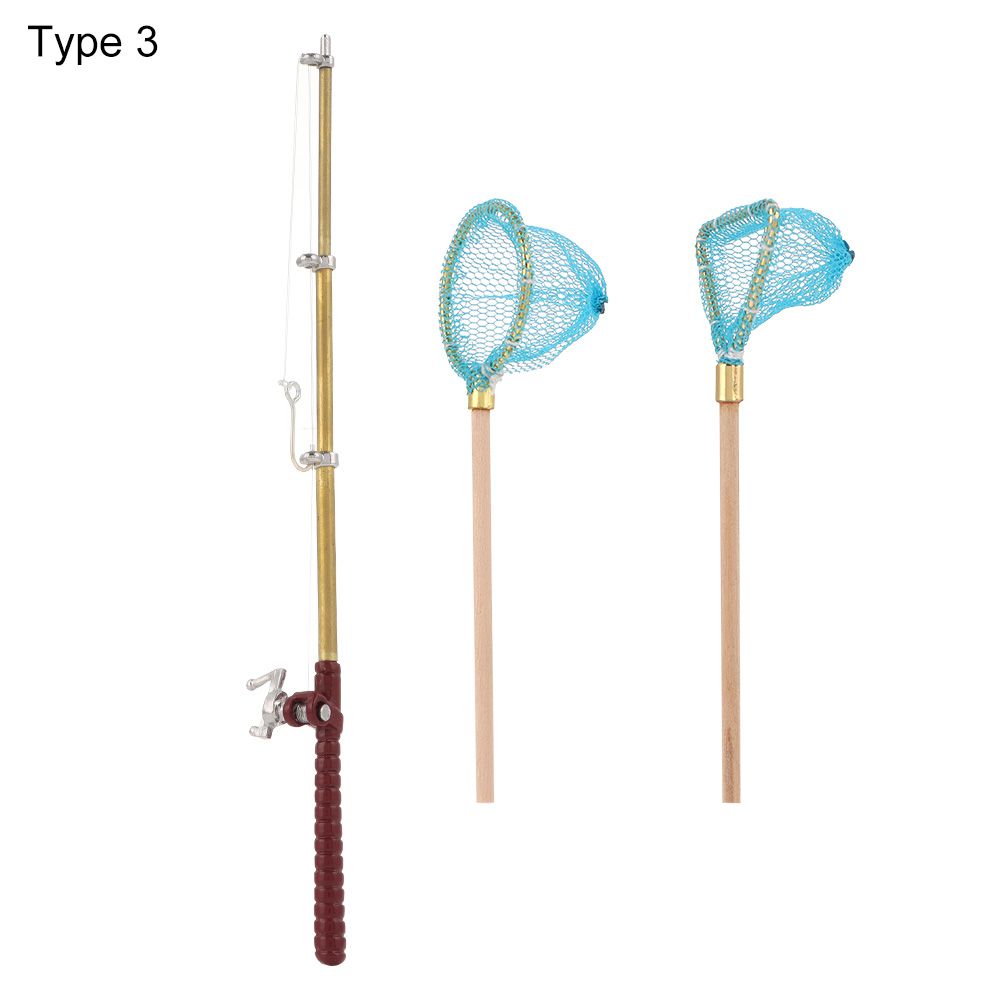 Filet de Trammel Miniature de Pêche, Accessoire de Scène, Modèle de Courses de Micro Paysage, Décoration de Maison, Poteau à Poisson, Beurre,: BLEU CIEL