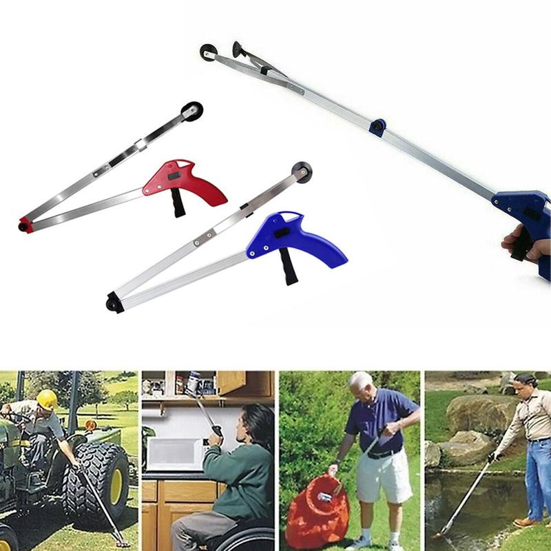 1PCS Folding Household Garbage Picker Alloy Trash Grabber Leaves Pick Garbage Tool Garden For Garden Cleaning Clip Up Waste U8S1