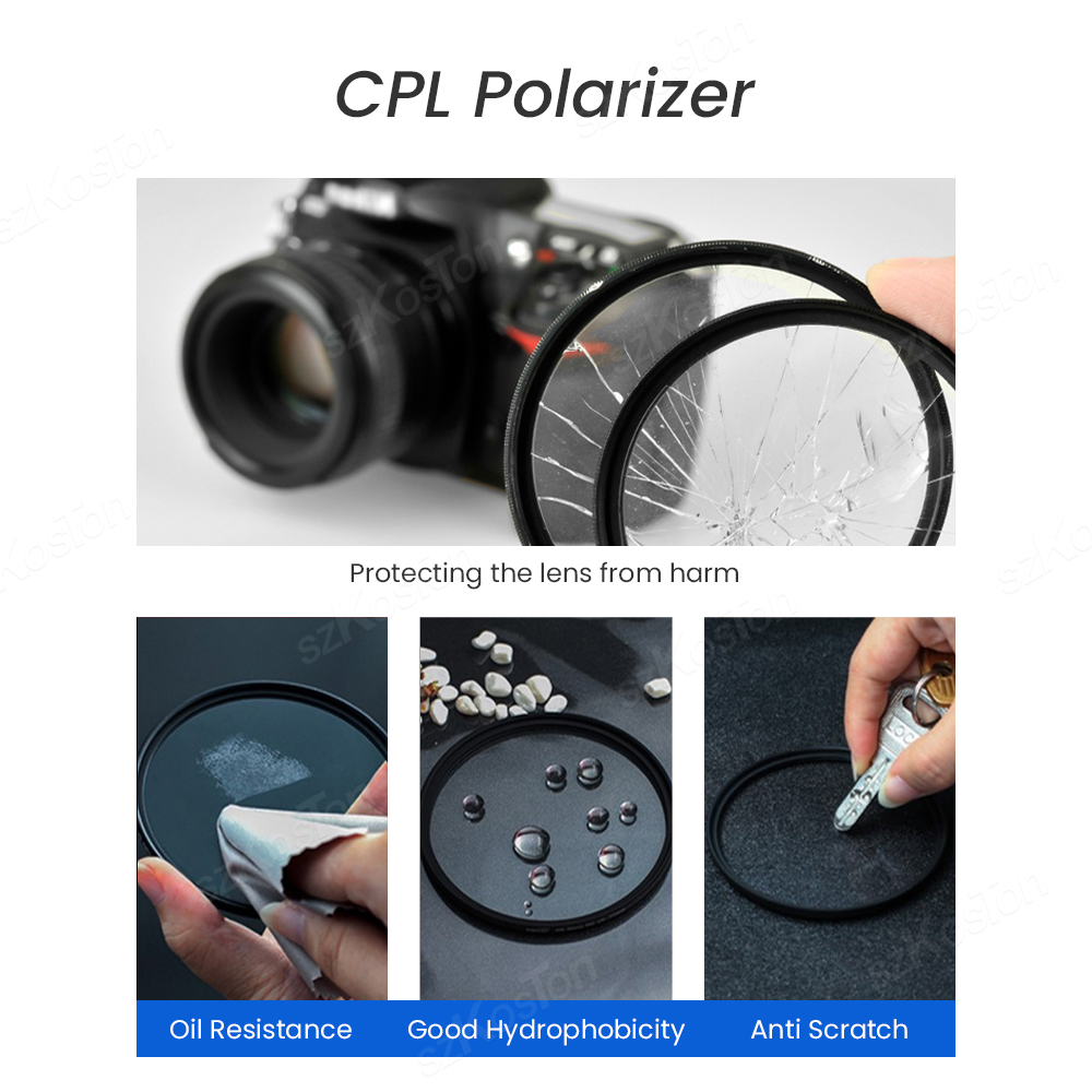 Filtre CPL optique Ultra mince, polariseur circulaire multicouche, filtre d'objectif d'appareil photo 37mm 49mm 52mm 58mm 67mm 72mm 77mm 82mm