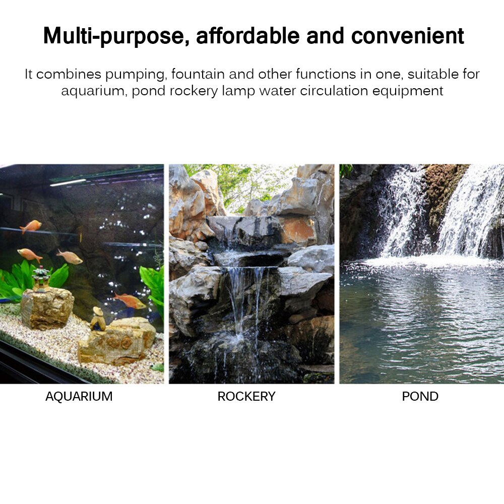 UK Aquarium Fish Tank Submersible Pump 1500L British Regulatory Performance Motor Installed In The Tank Wall By Suction Cups