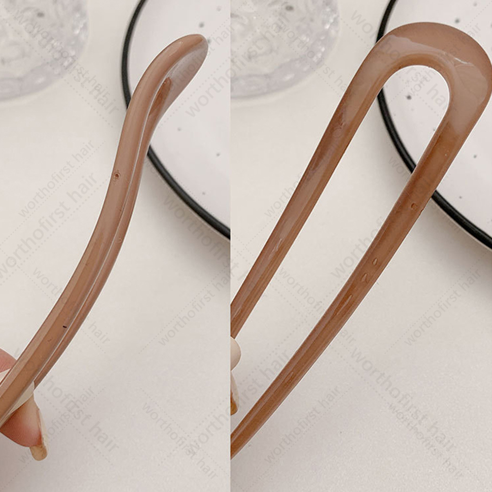 Women Hairpin Simple U Shape Plastic Hair Sticks Sweet Hair Holder Clips Headband Hair Accessories