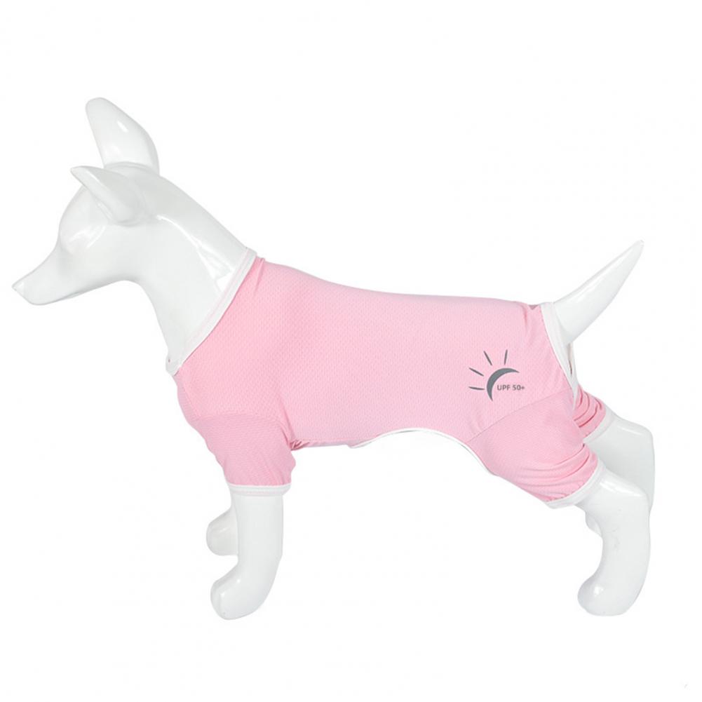 Mono suave para perro, traje Anti-UV de Color sólido, ropa de calle para perro, camisa informal para mascotas: L / Rosa
