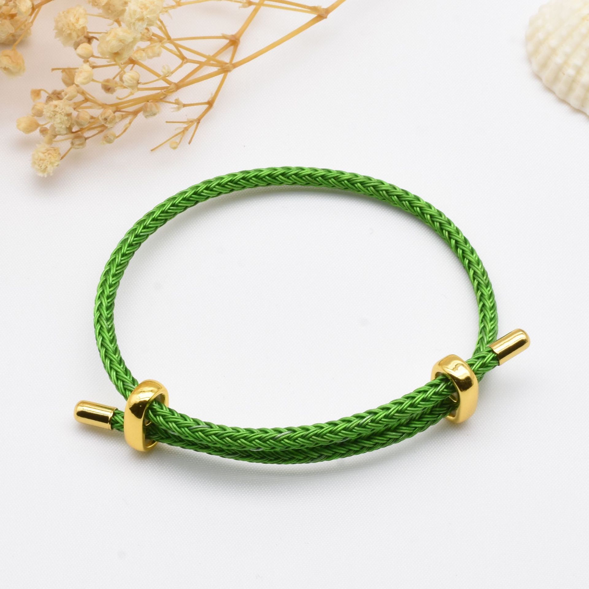 BenS fil corde Bracelet pour femmes coloré à la main bricolage hommes Bracelets réglable corde Bracelet bijoux B13: Couleur or jaune pâle