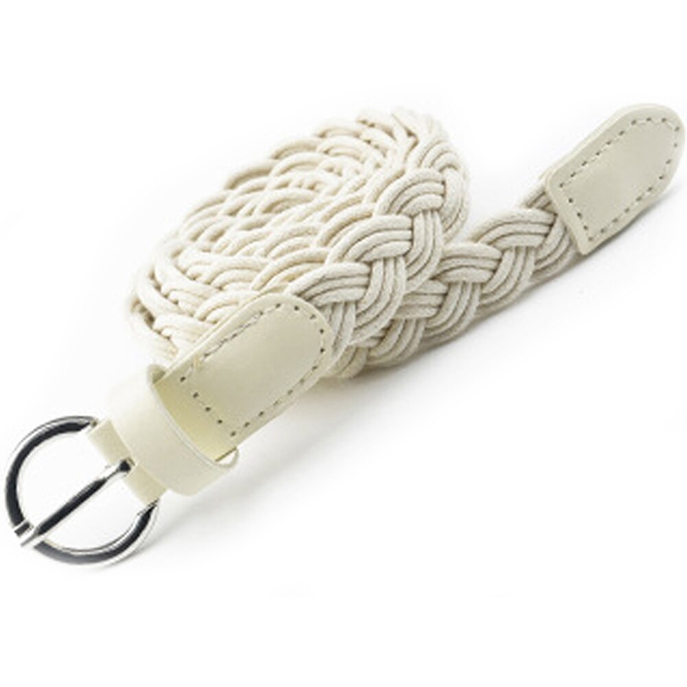 Unisex Casual Woven Belt Child Elastic Belts Men Canvas Elastic Belt Knitted Thin Waist Belts Jeans Alloy Pin Buckle Waistband: 5