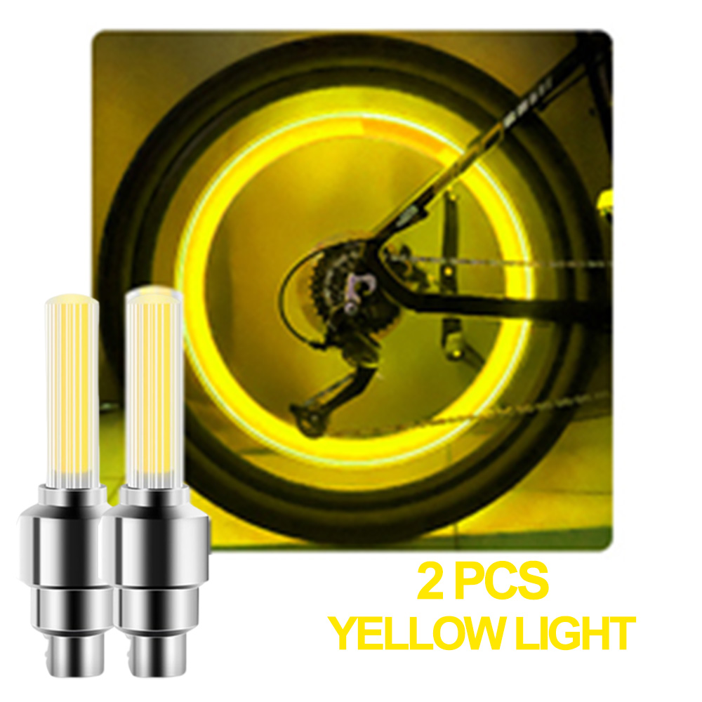 Luz LED para válvula de bicicleta, luz de neón para radios de bicicleta, luz para válvula de neumático de bicicleta, luz de advertencia de conducción nocturna, accesorios para bicicleta