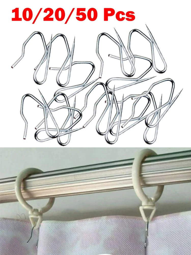 Ganchos de gancho para cortina, colgador de cortinas, Clips de ducha, herrajes para ventana, pasadores colgantes de acero inoxidable pesado, 10/20/50