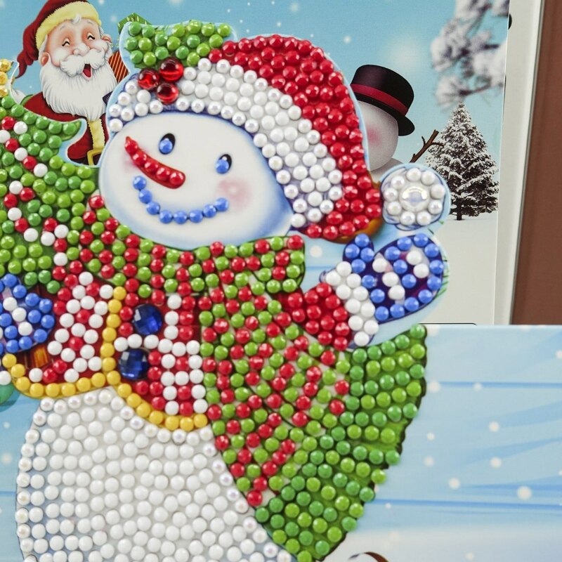 Shirliben 5D Diamond Painting Christmas Cards Snowman Santa Claus Diamond Painting For Adults Tool Kits Diy Craft Christmas